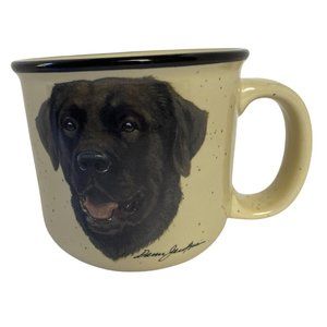 Angler's Expressions Dann Jacobus Black Lab Heavy Almond & Black Speckled Mug
